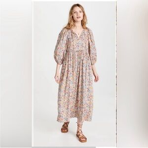 THE GREAT. Multicolor Floral Maxi Dress